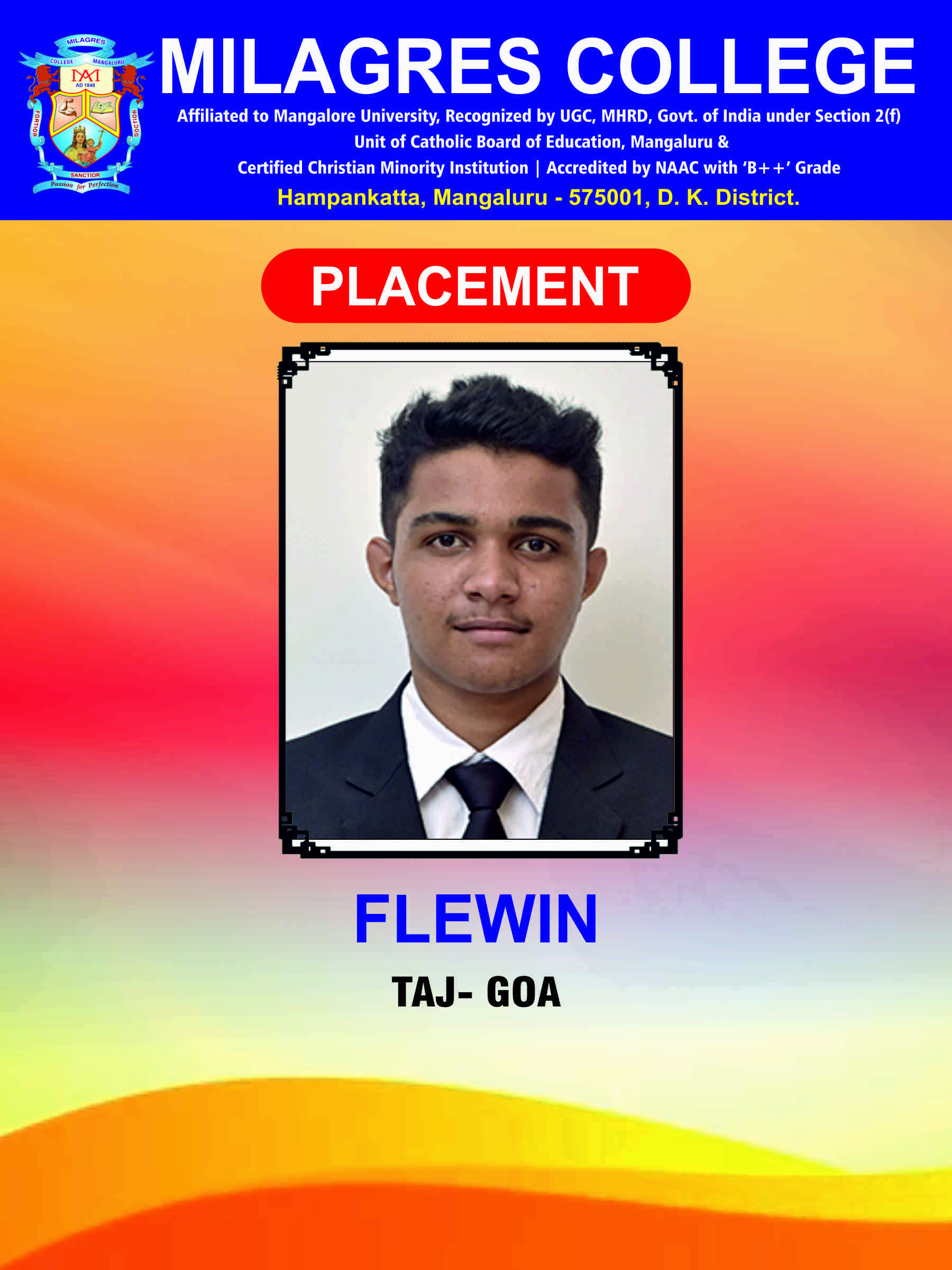 Successfully placed student